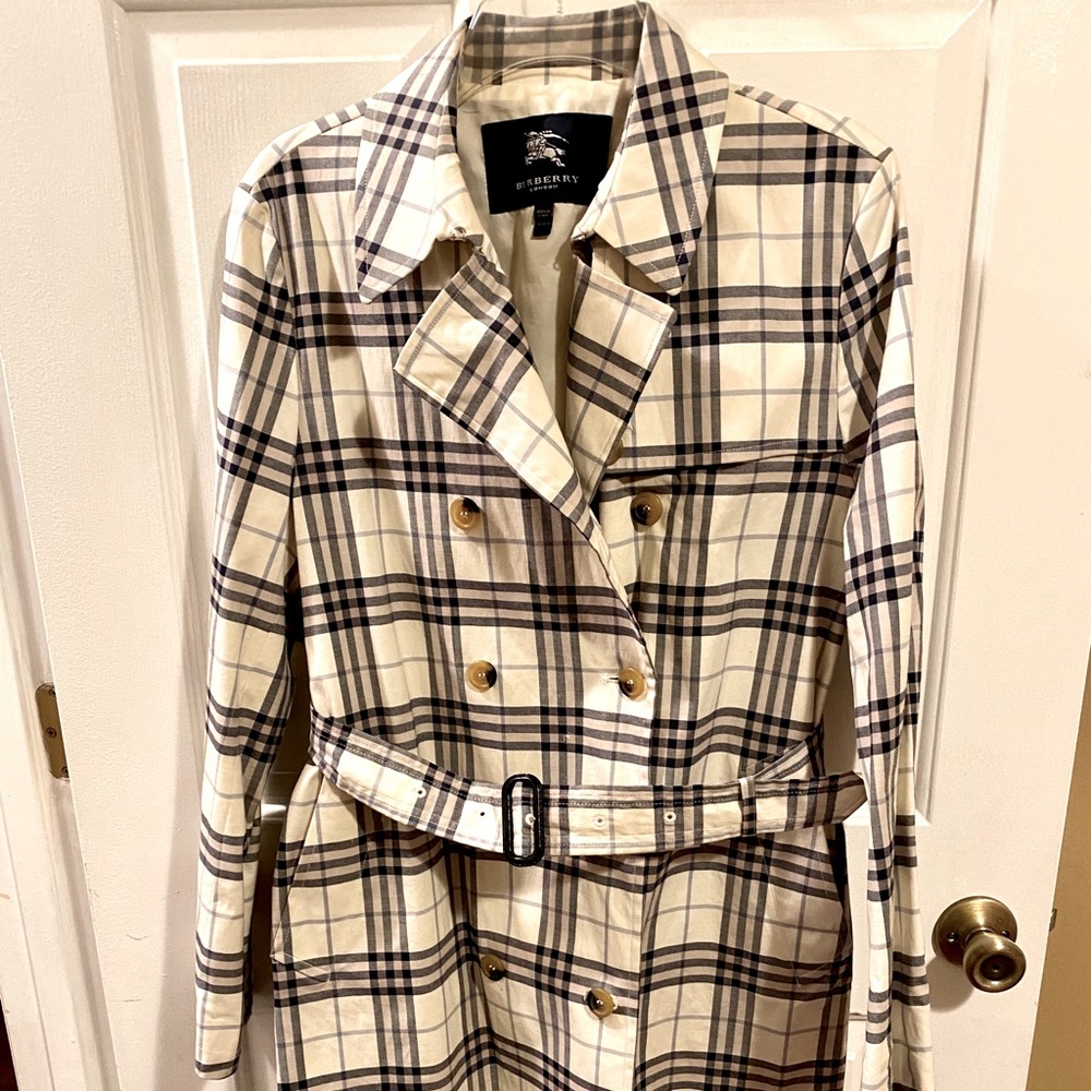 Full length Burberry trench coat